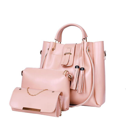 3 Pcs Women's Beatiful Pu Leather Shoulder Bag